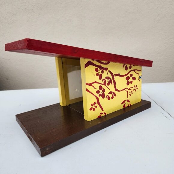 New Handmade Birdhouse Japanese Sakura Flower Design Asian Inspired Hand painted - Picture 4 of 12